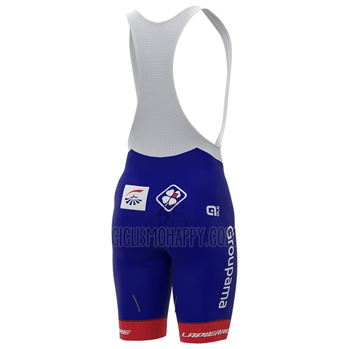 Groupama FDJ Cycling Jersey Bib Short 2021 Short Sleeve Red Blue